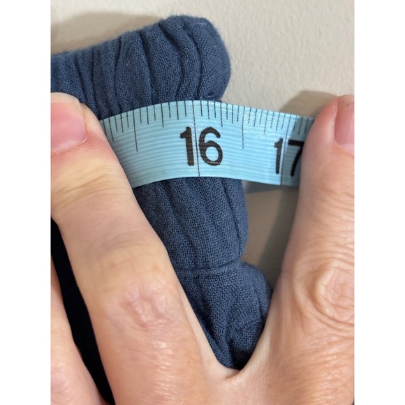 Pact Women's Blue Gauze Wide Leg Palazzo Pants Drawstring Waist Size L - Picture 8 of 13